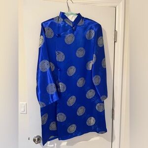 Men’s blue and gold traditional Vietnamese shirt ao dai